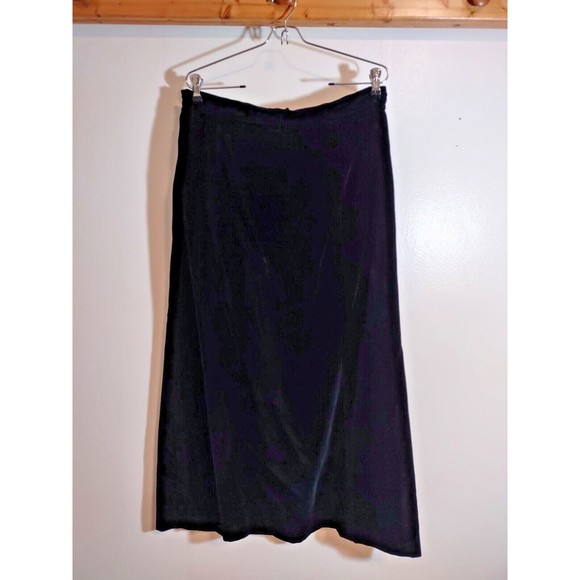 Black Velvet Women's 18 Homemade Skirt Long Modest Vintage - Picture 1 of 8
